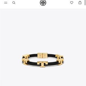 Tory Burch leather Serif bracelet, size S/M.